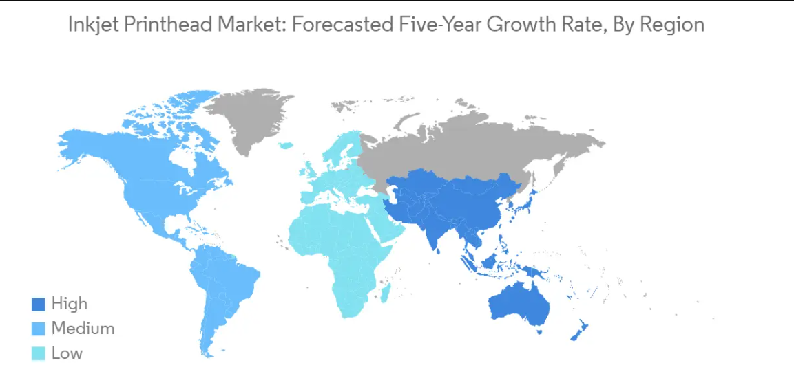Market Analysis of Inkjet Printhead Market: Forecasted Growth Rate by Region